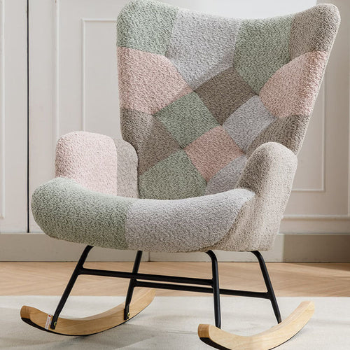 Modern Patchwork Rocking Chair – Macaron Edition