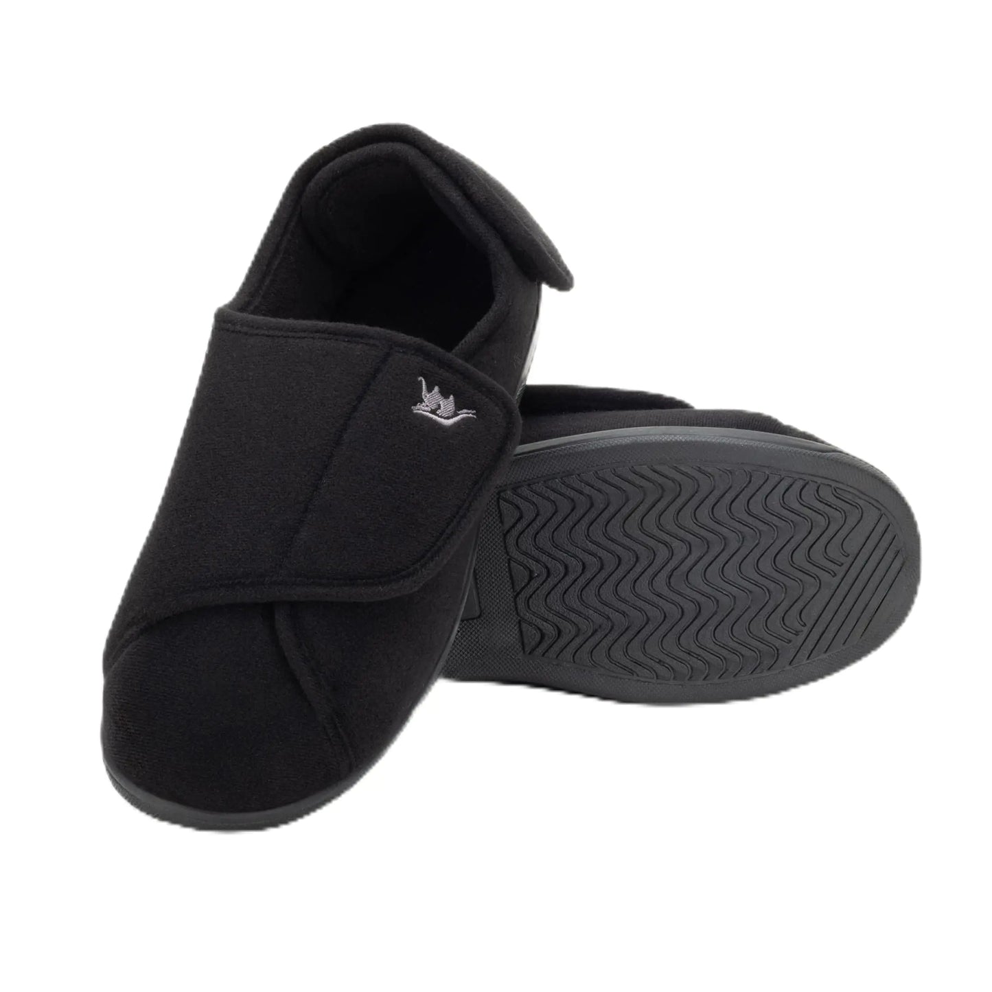 Happy Touch Diabetic Slippers For Wom⁰en Lymphedema Shoes Edema Shoes For Swollen Feet Indoor and Outdoor Diabetic Velcro Slippers For Women Non Slip House Slippers For Woman (Black 8)